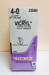 Ethicon (J304H) Sutures Vicryl 4-0 17mm 1/2 RB-1 70cm