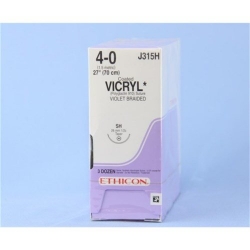 Ethicon (J315H) Sutures Vicryl Died 4-0 16mm 1/2 SH 70cm