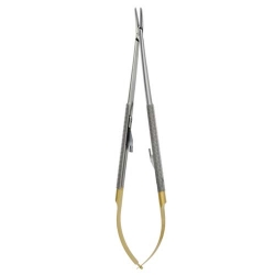 Ongard Lite-Touch Microsurgery Micro Diamond Needle Holder Curved #18cm